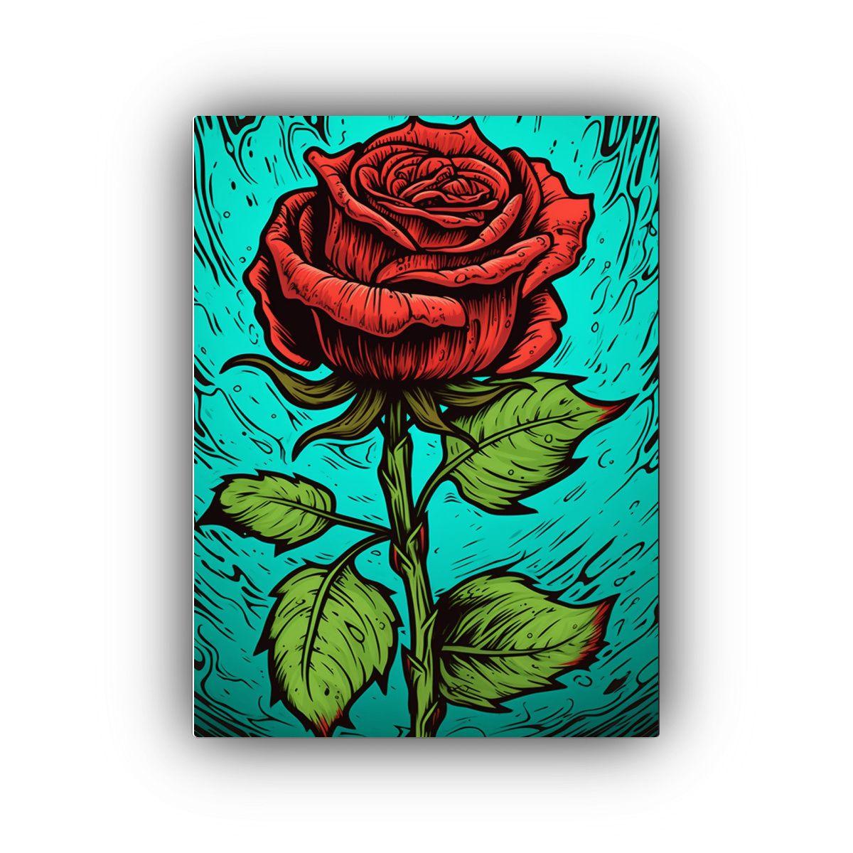 Pintura Decorativa Lienzo Estilo Reflejo De Rosa 80x120cm-0
