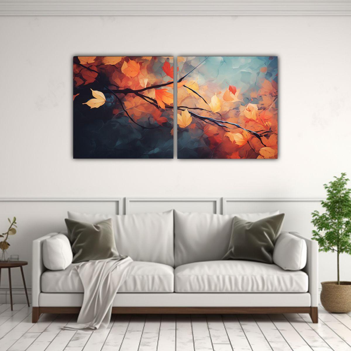 Pinturas Decorativas Abstractas De Follaje 100x50 Cm-2