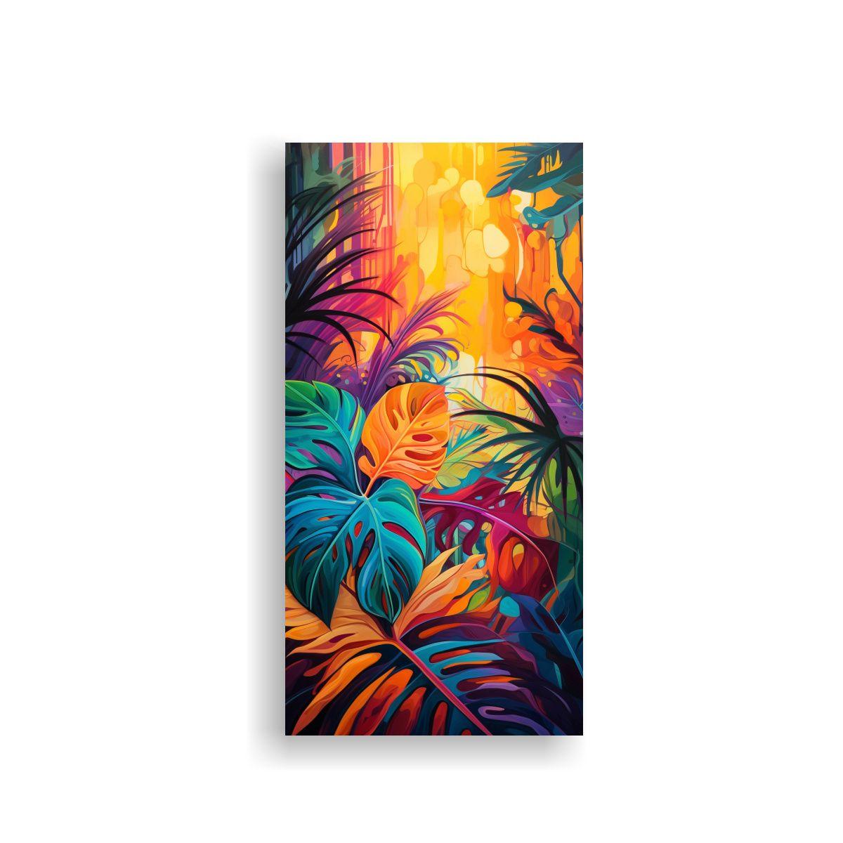 Pintura Abstracta Belleza En La Selva Vibrante 40x80cm-0