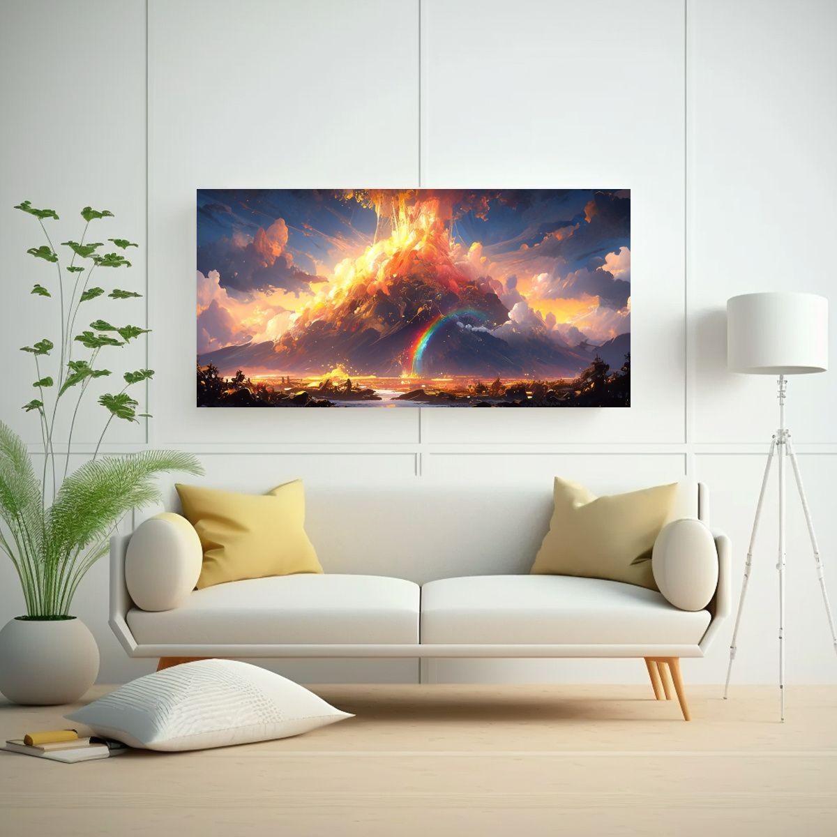Pintura Abstracta De Decoración Temática 100x50cm-2