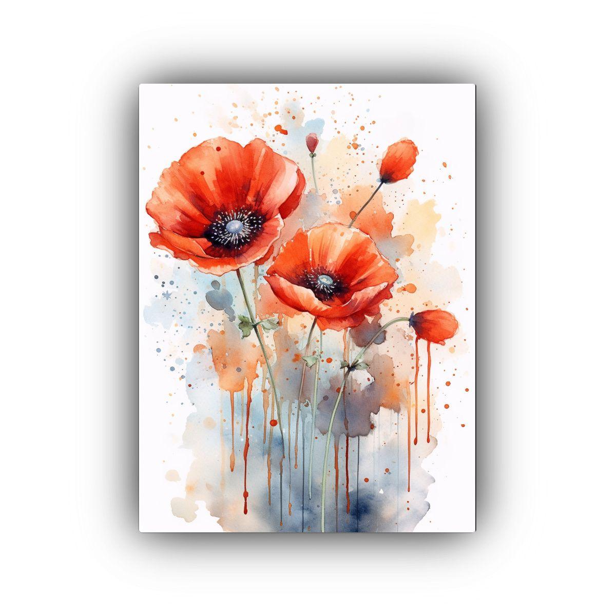 Pintura Tela Bastidor Flores Alegres Estilo 30x40cm-0