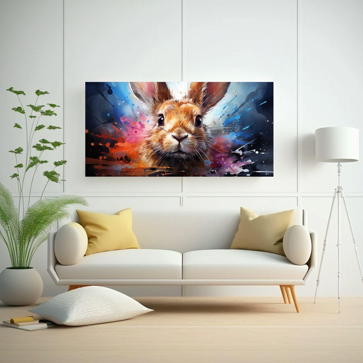 Cuadro Moderno Simétrico Abstracto En Acuarela Co 160x80cm-2