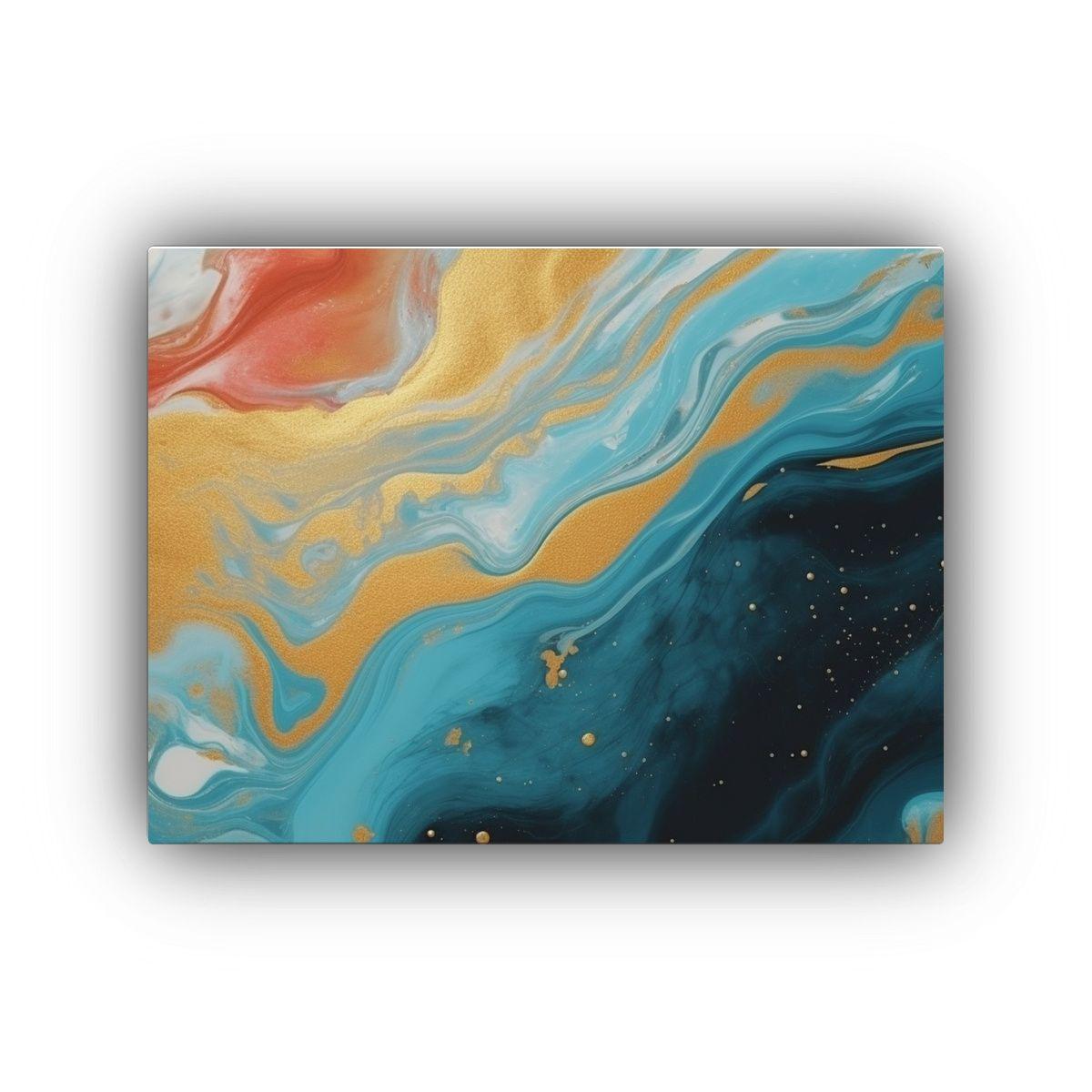 Pinturas Decorativas: Marbling Contemporáneo, Tonos Líquid 50x40cm-0