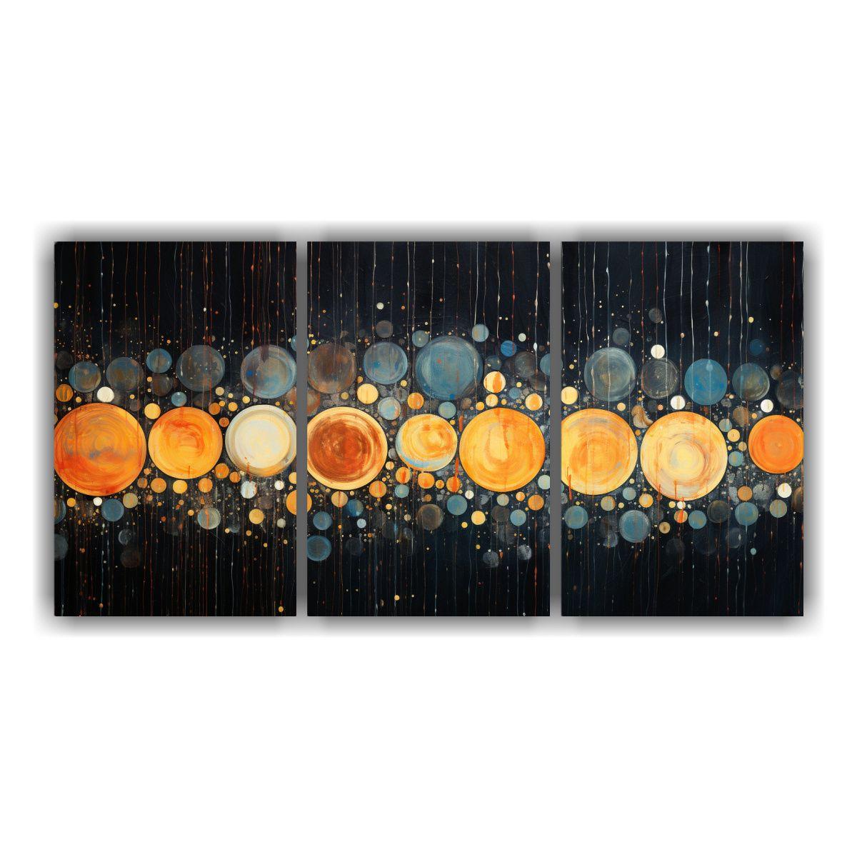 Pinturas Decorativas De Tres Cuadros Finas Lineas 180x90 Cm-0
