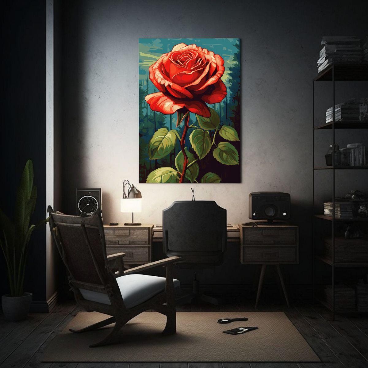 Exposición Retro Estilo Pintura Roja Rosada 40x60cm-2