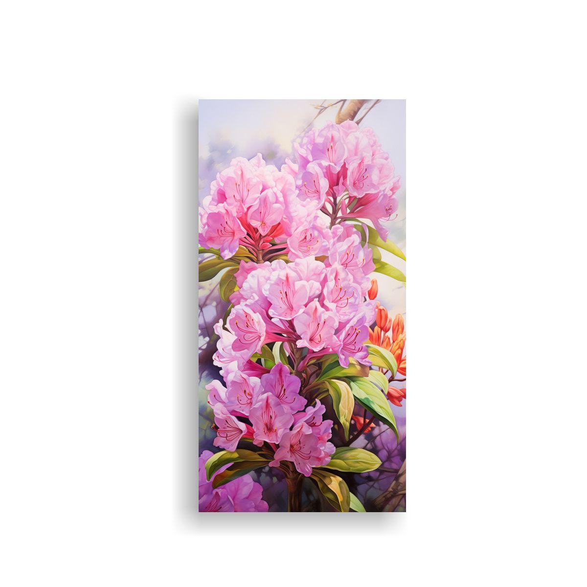 Pintura Abstracta De Rhododendros En Colores 50x100 Cm-0