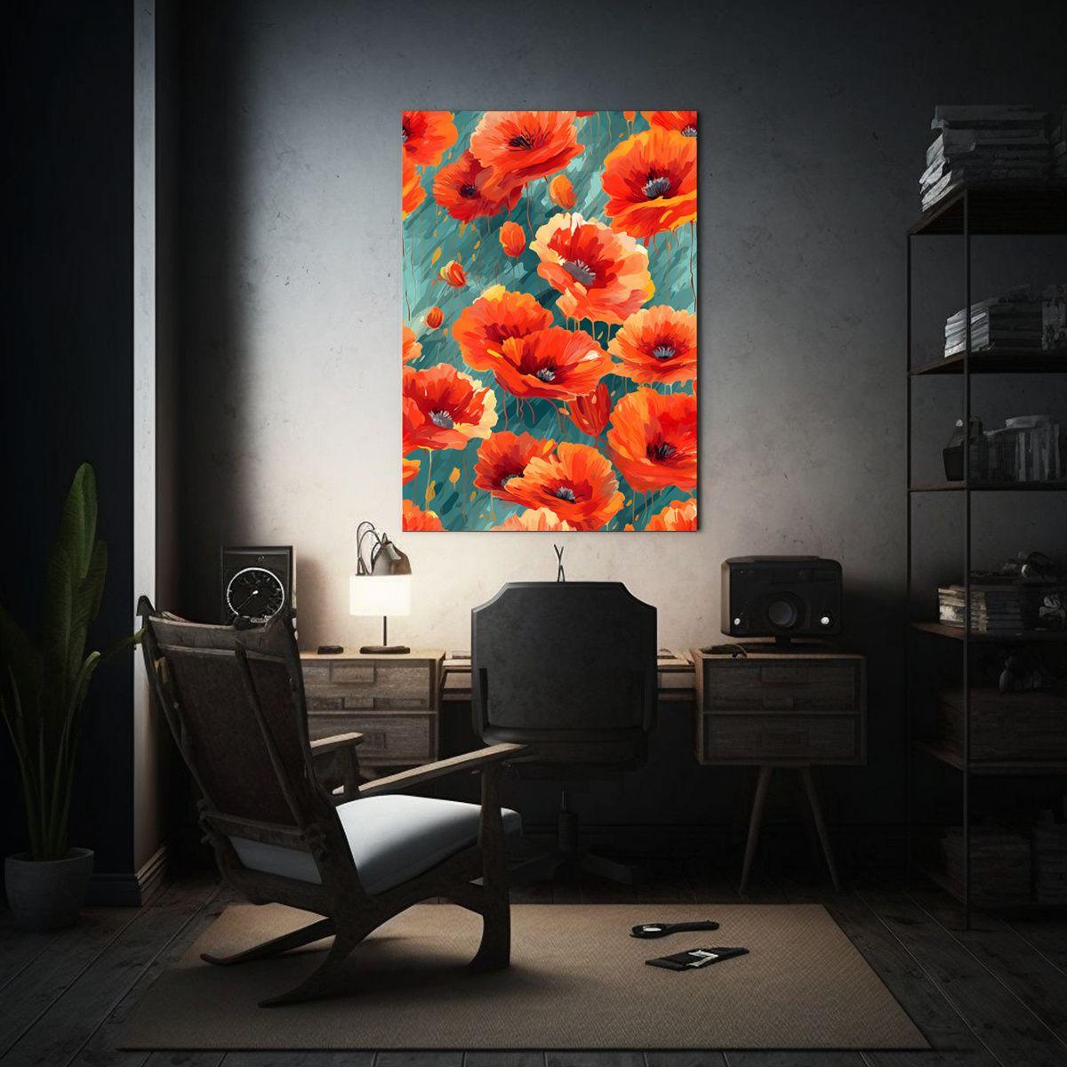 Pintura Decorativa Estilo Galería De Amapolas 40x60cm-2