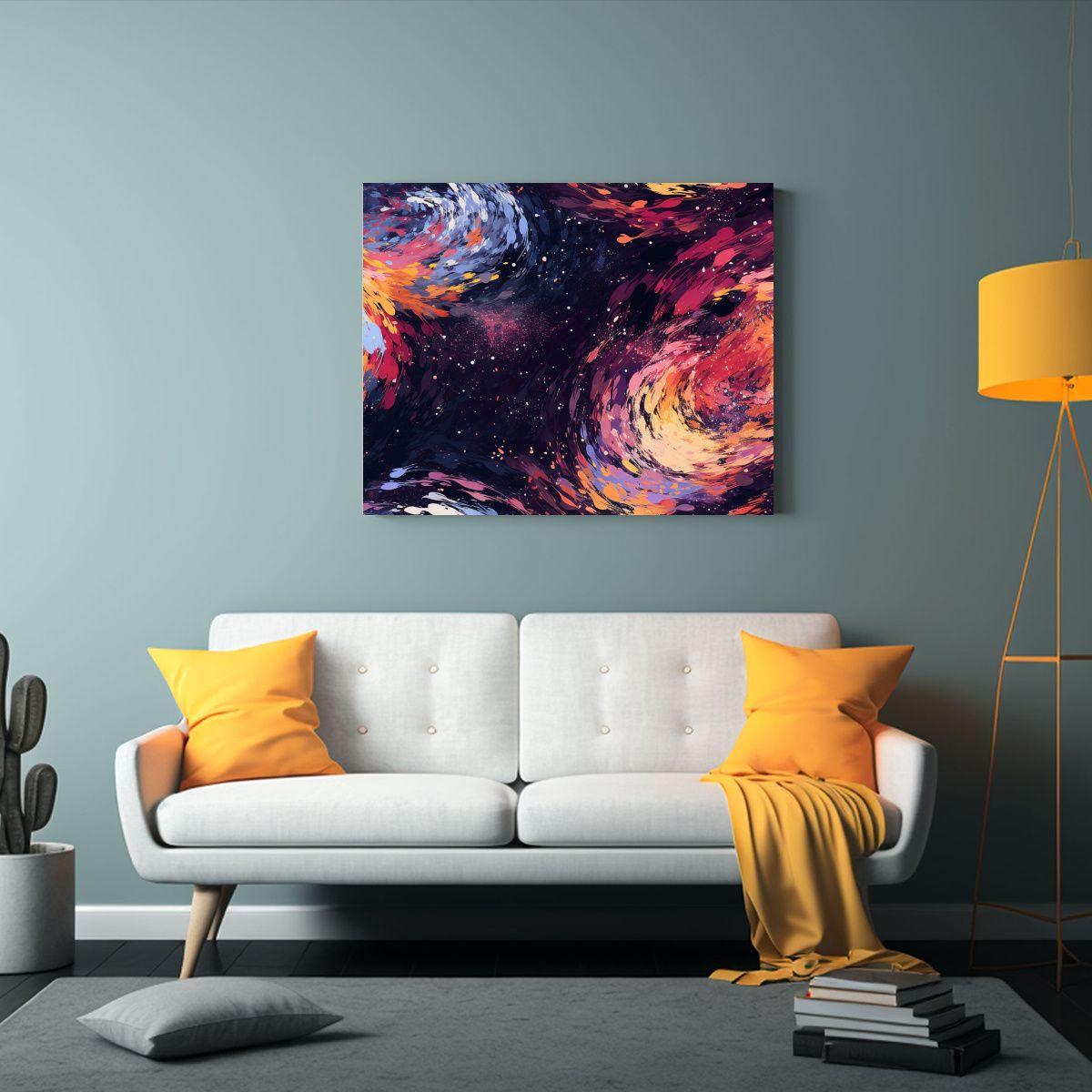 Pinturas Decorativas De Colisión Galáctica Con Remolinos. 40x30cm-1