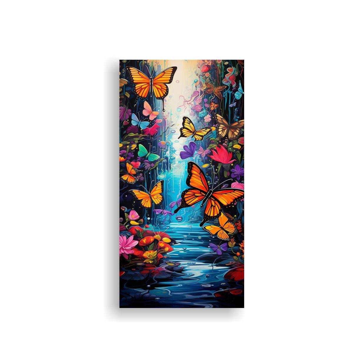 Pintura Decorativa Composición Finas Líneas 20x40cm-0