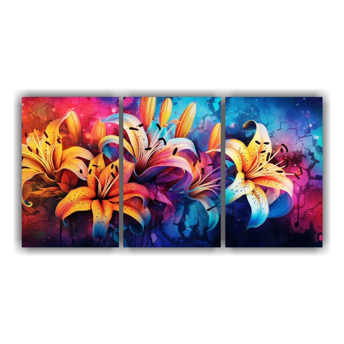 Conjunto De Pinturas Decorativas Estilo Neonoir 150x75 Cm-0