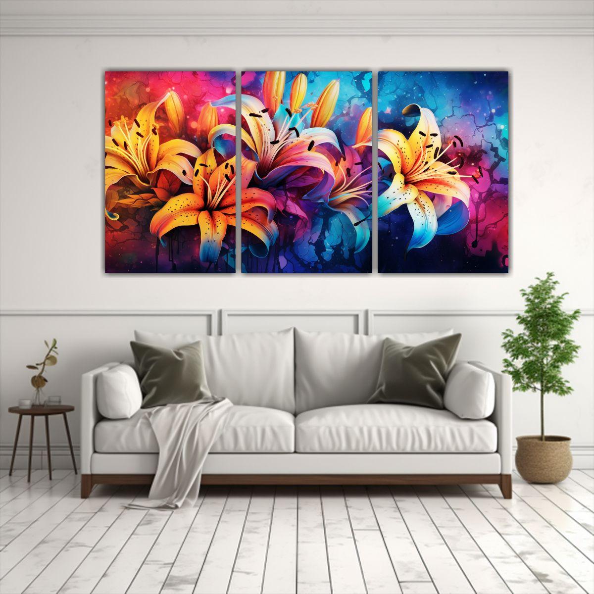 Conjunto De Pinturas Decorativas Estilo Neonoir 150x75 Cm-2