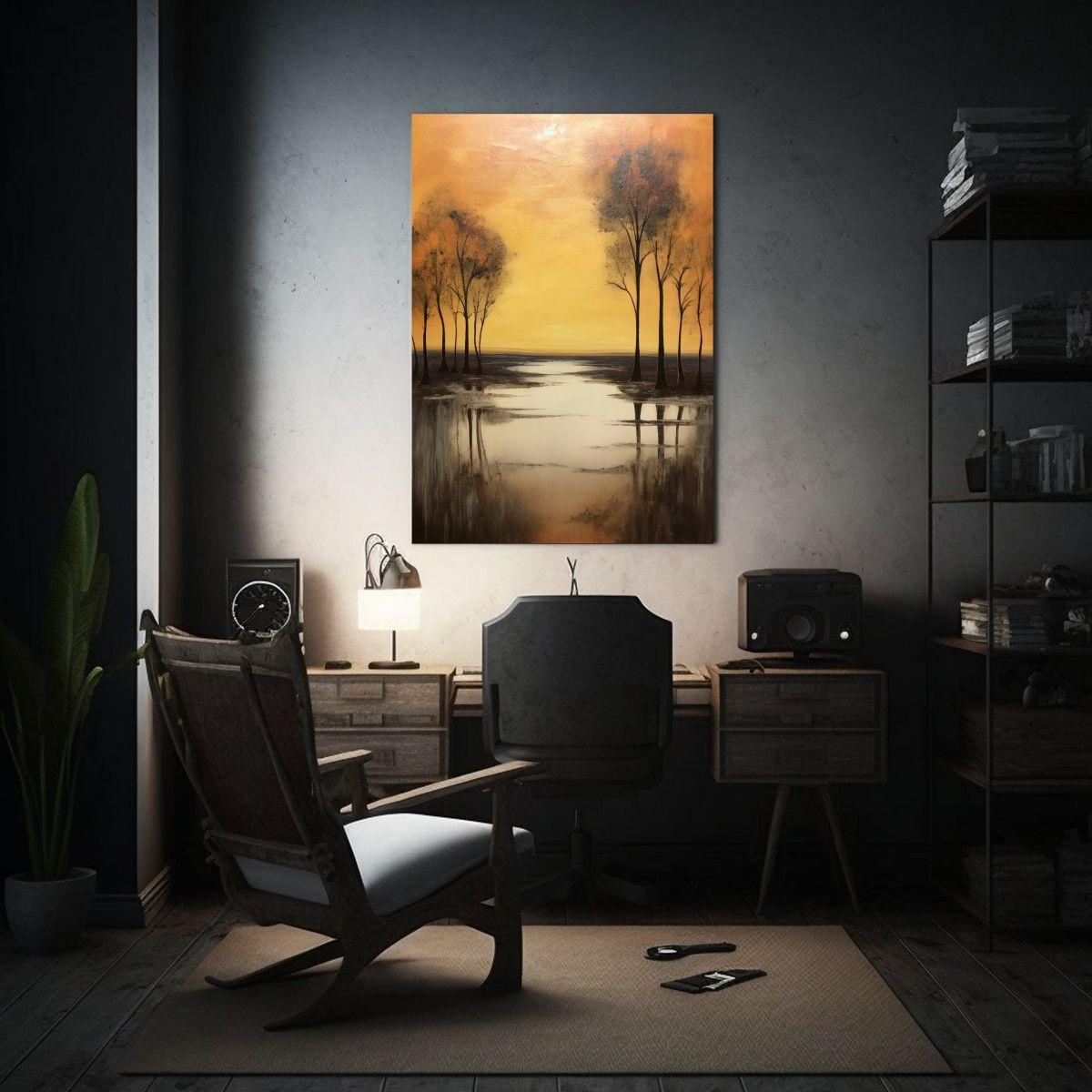 Paisaje Abstracto Minimalista Pintura Al óleo De Composici 80x120cm-2
