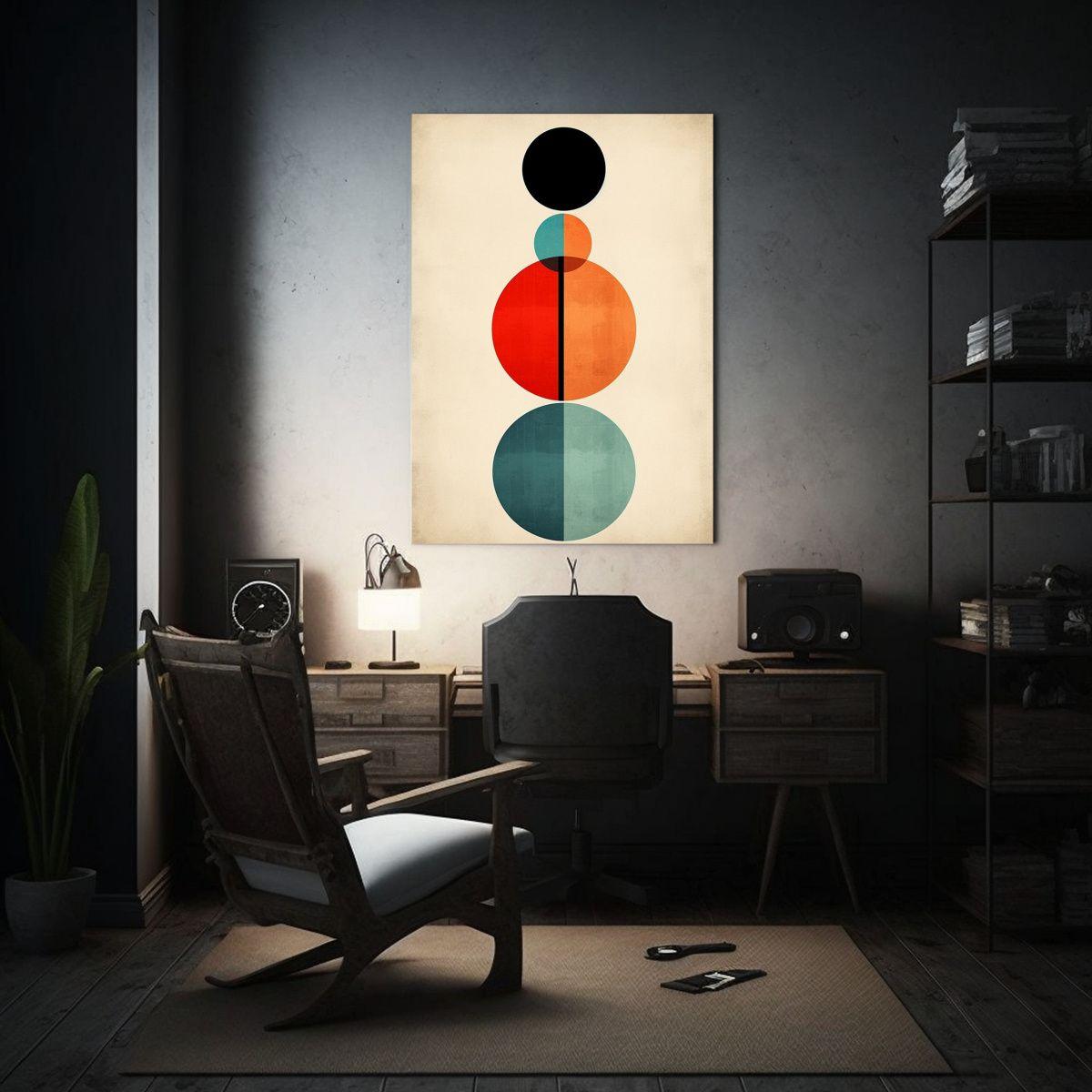 Pintura Abstracta Minimalista Geometría Armónica 30x45cm-2