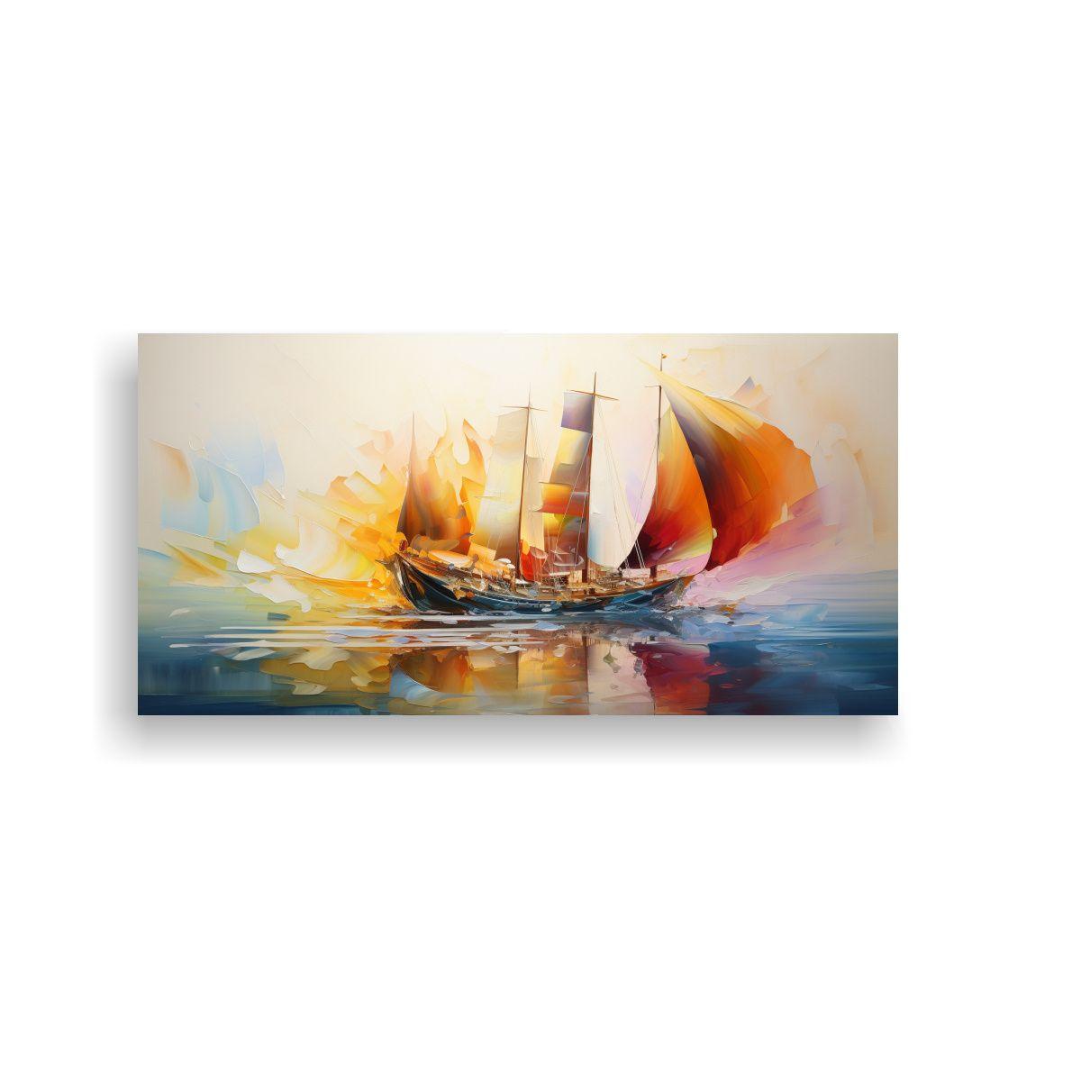 Cuadros Barcos Abstractos Para Decoración 40x20cm-0