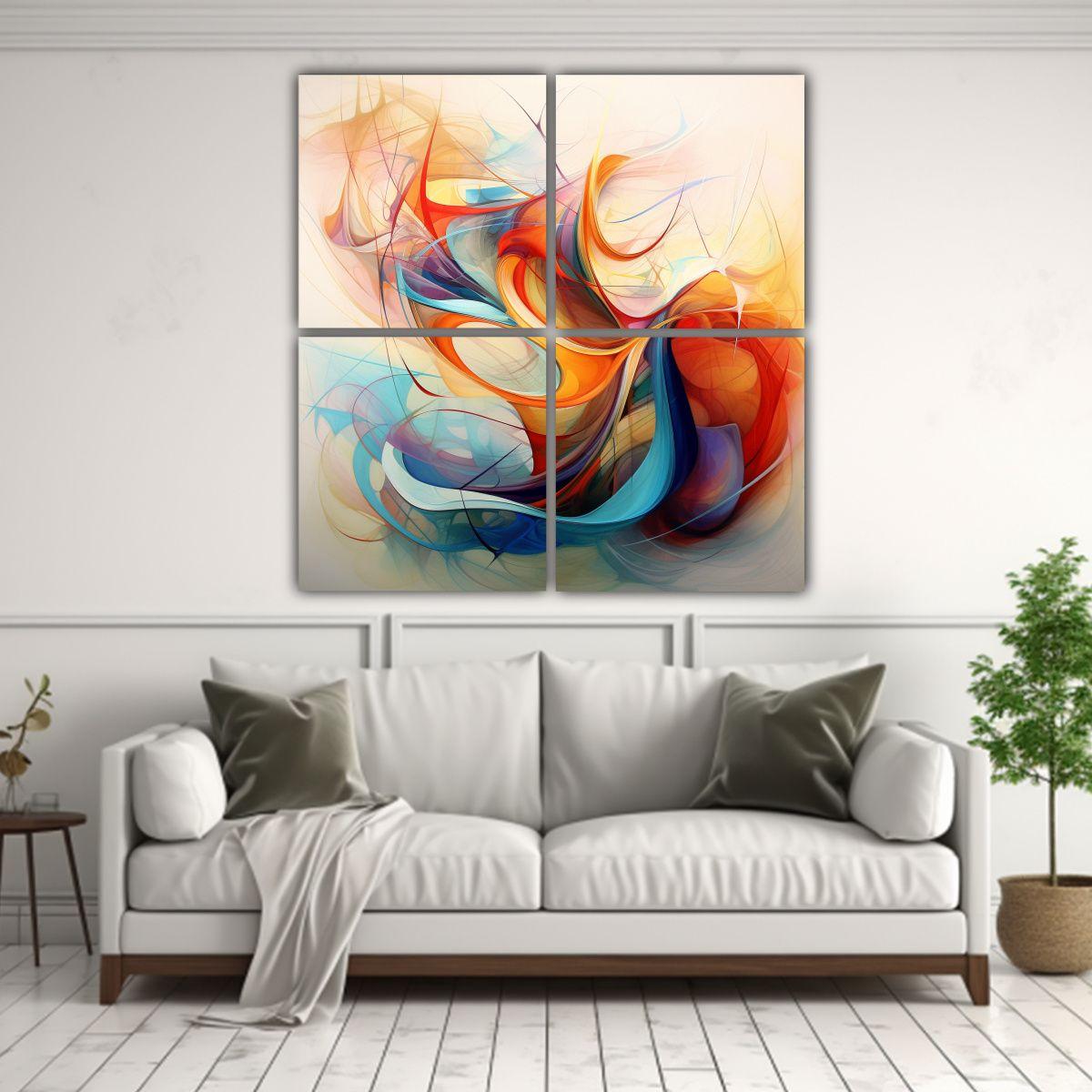 Cuadriptico Cuadro Fantasía: Respiración única 60x60 Cm-2
