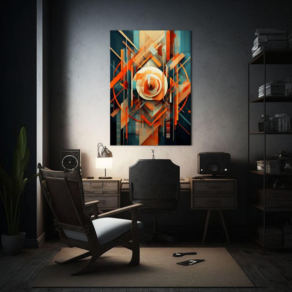 Arte De Pared Abstracto Geométrico En Alta Resolución 80x120cm-2