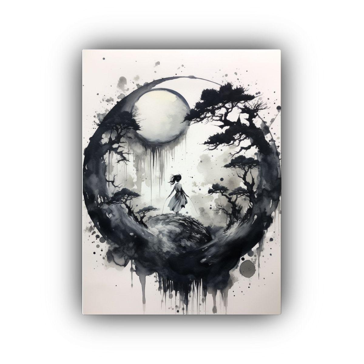 Pintura Moderna En Lienzo Con Tinta Visual 50x65cm-0