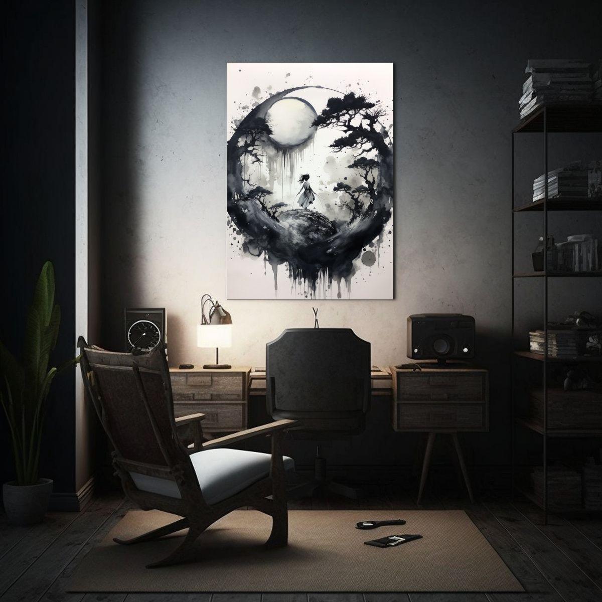 Pintura Moderna En Lienzo Con Tinta Visual 50x65cm-2