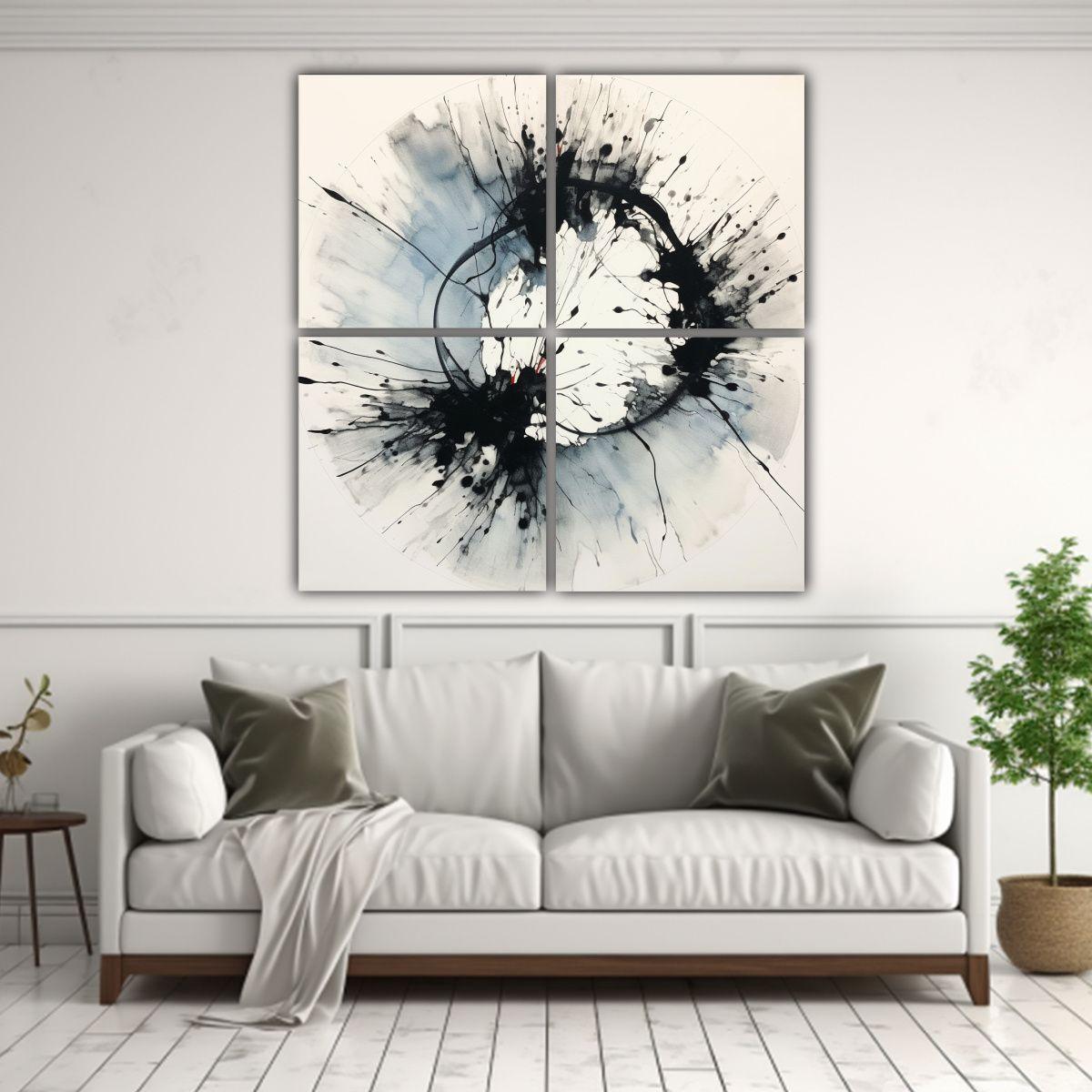 Cuatro Artes Vanguardia Arte En Tinta Fluida 80x80 Cm-2