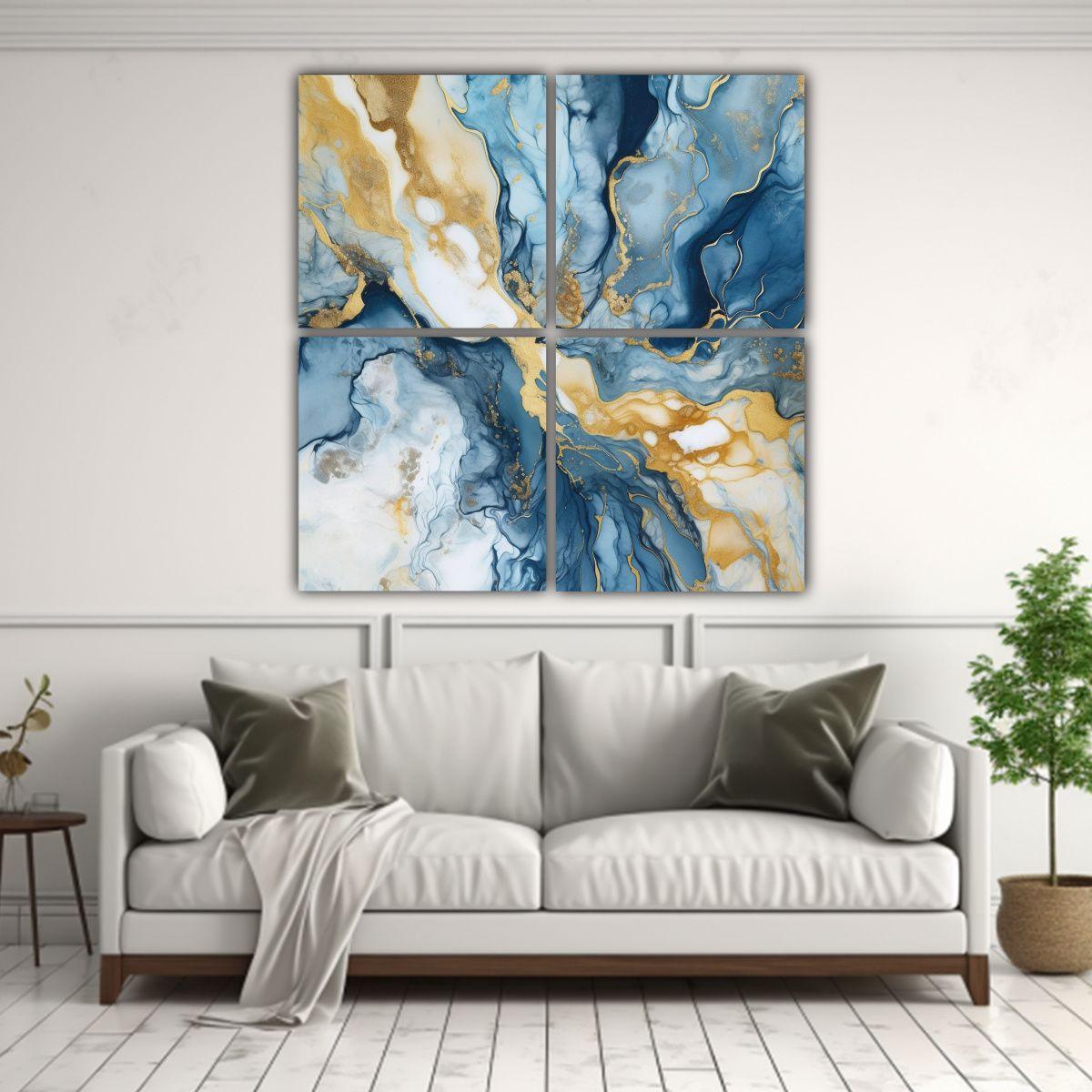 Cuatro Artes Tema Efecto Visual, Pintura Al óleo 100x100 Cm-2