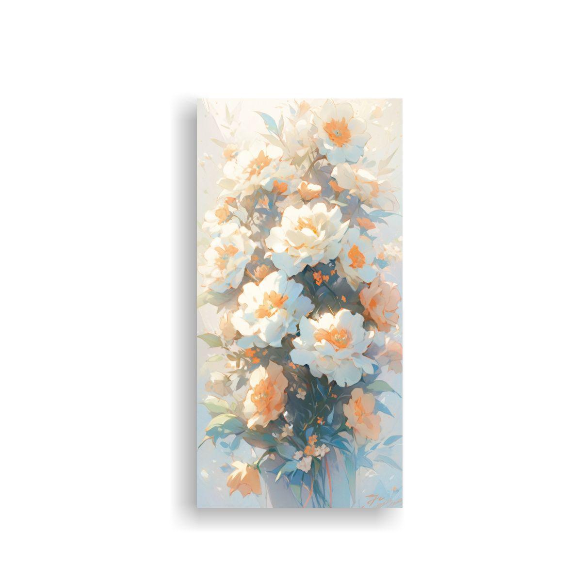 Cuadro Lienzo Movimiento A Flores Pastel En Estilo 70x140cm-0