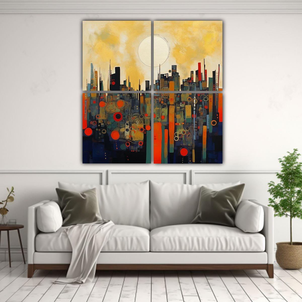 Cuatro Composición Inspirador Exposición Arte 160x160 Cm-2