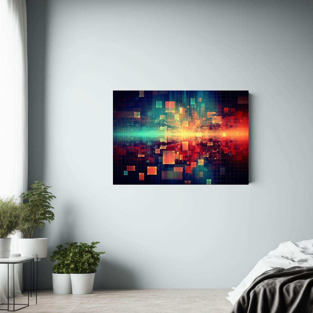 Pintura Vanguardia Para Decoración De Oficina En Tecnologí 65x50cm-2