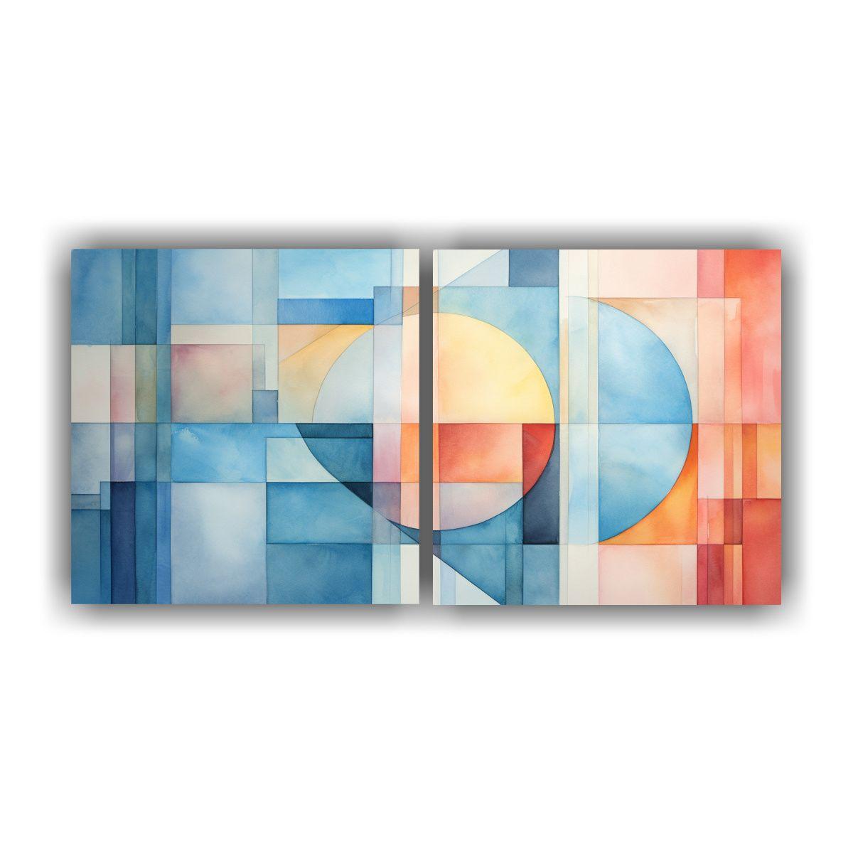 Pintura Decorativa Geométrica Enigmática: Dos 160x80 Cm-0