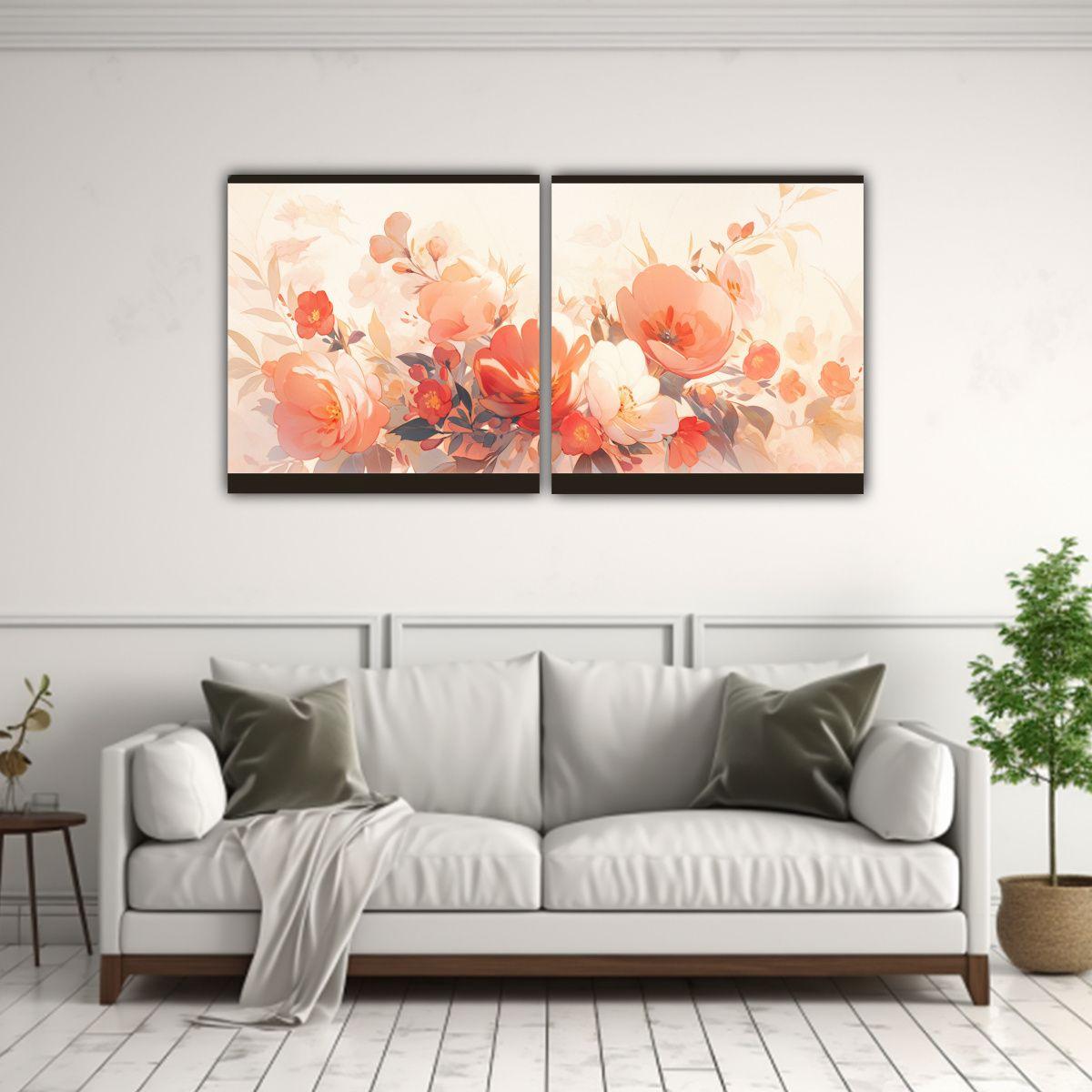Conjunto 2 Lienzos De Tela Horizontal, Atmosfera 120x60 Cm-2