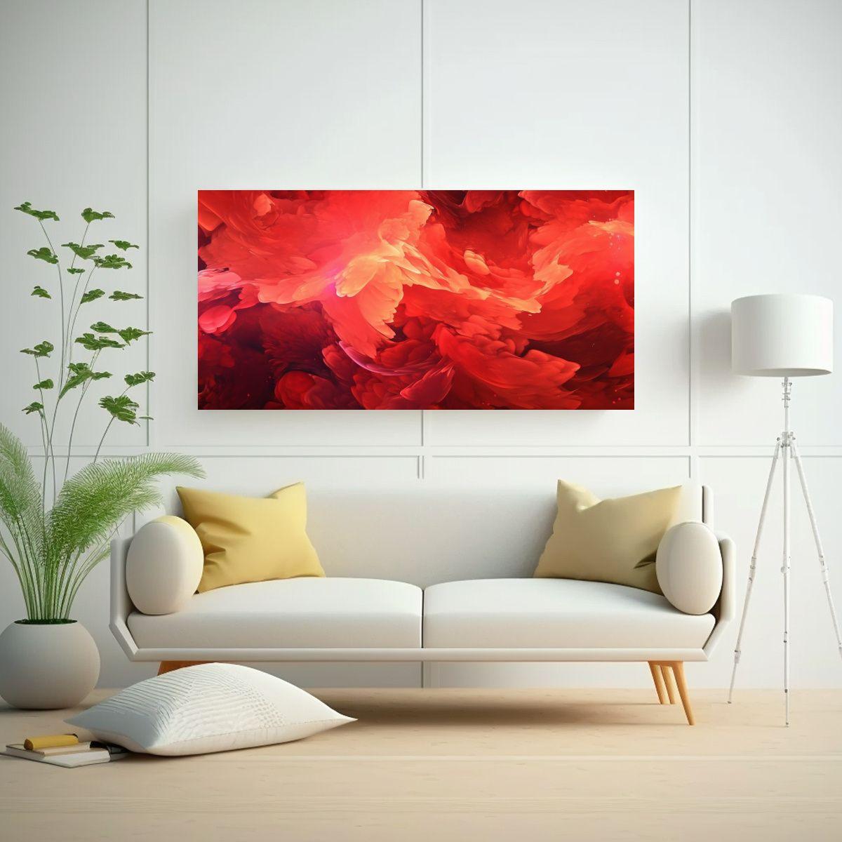 Cuadro Abstracto Movimiento Dormitorio En Colores 140x70cm-2