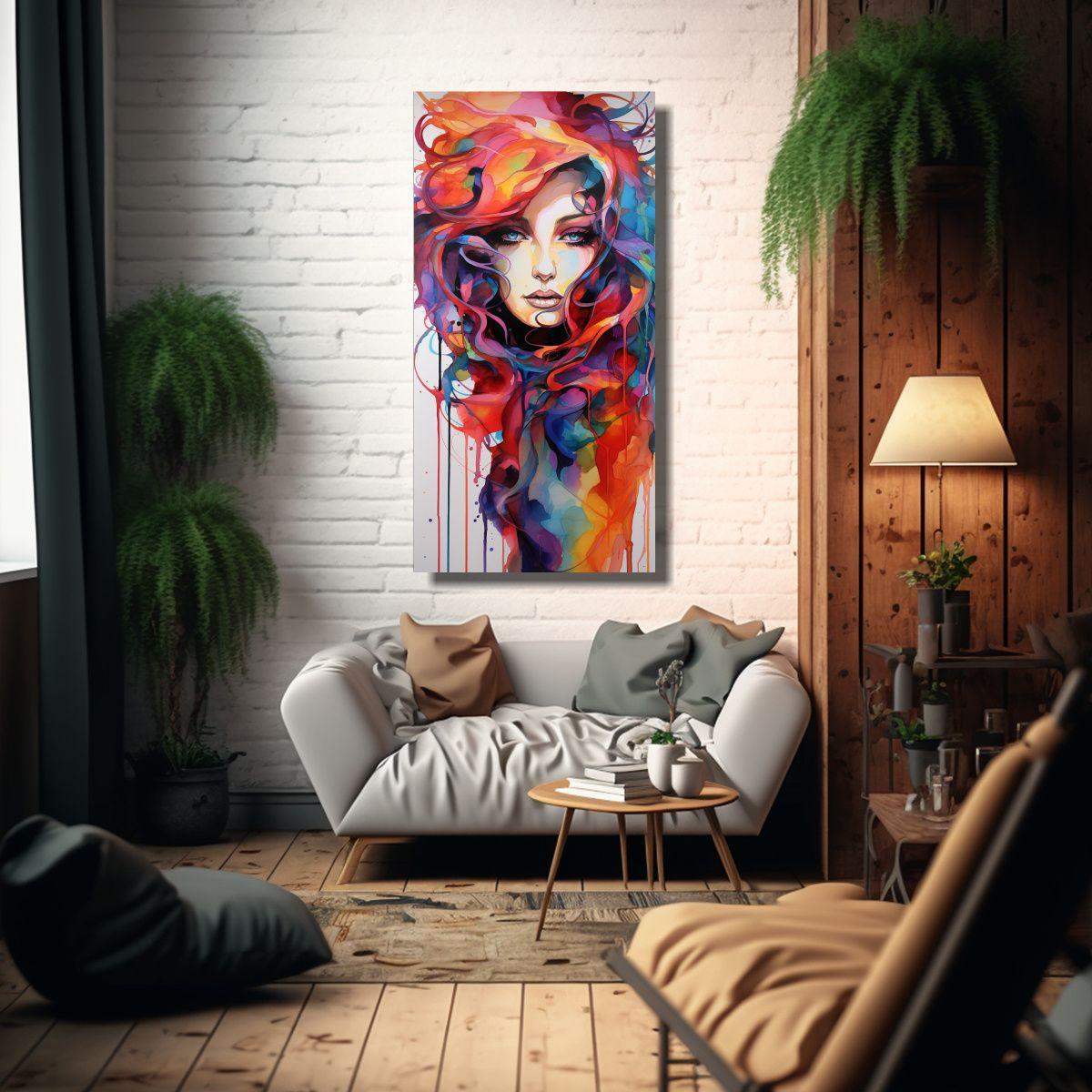 Cuadro Inspirador Textura De Una Hermosa Mujer 70x140cm-2