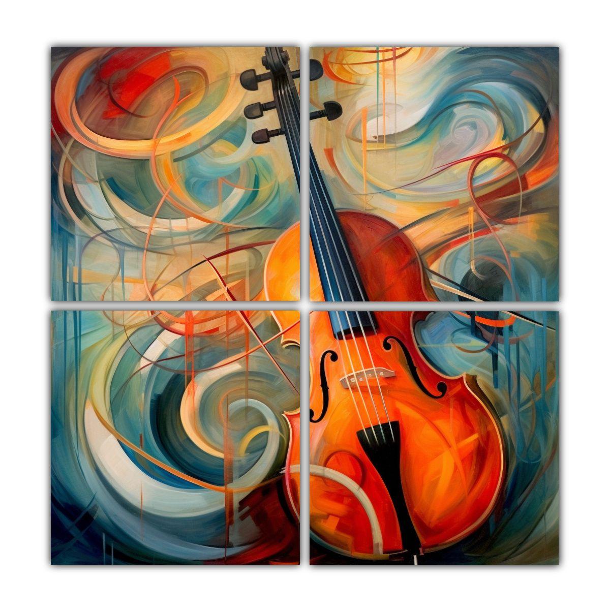 Pinturas Abstractas De Cuerdas Entrelazadas Para 120x120 Cm-0