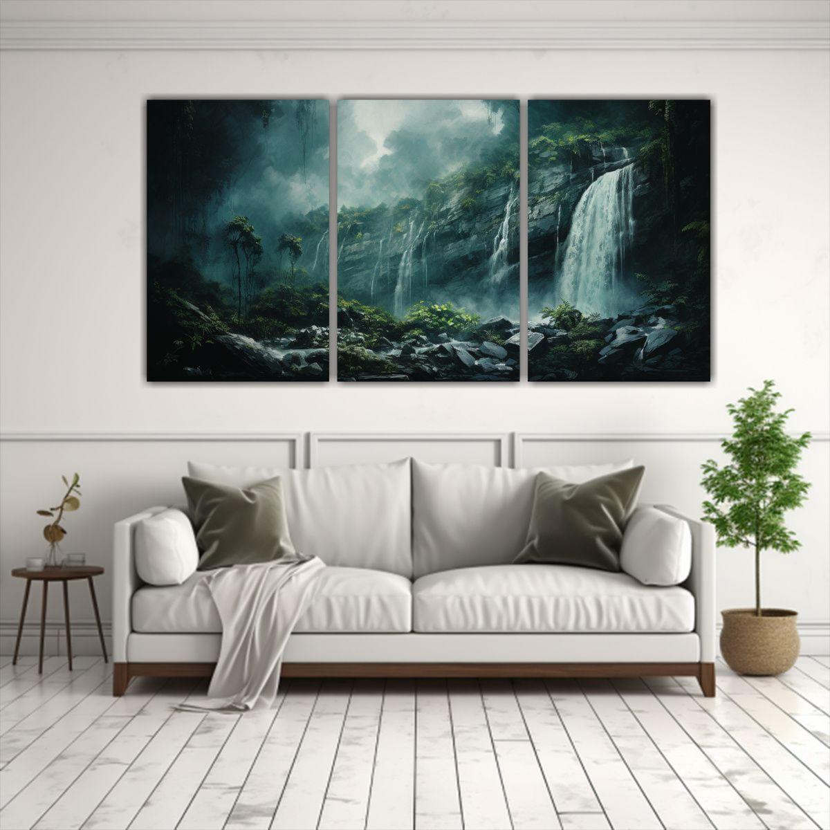 Pinturas De Decoración En Tres Lienzos De Tela 120x60 Cm-2