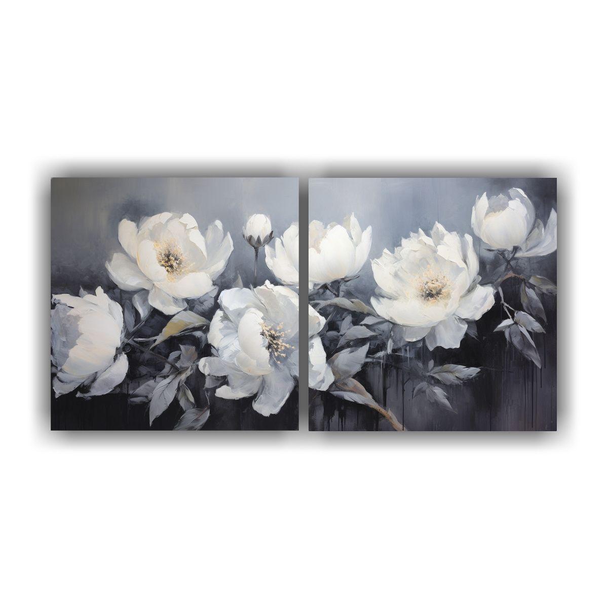 Cuadro Impreso Armonía De Colores Peonías 100x50 Cm-0