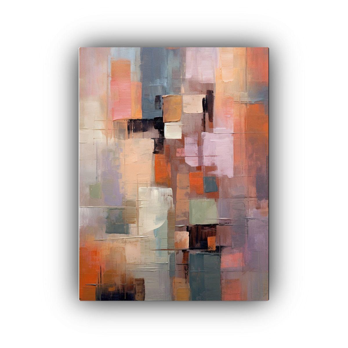 Cuadro Abstracto Con Colores Vibrantes Y Formas 60x90cm-0