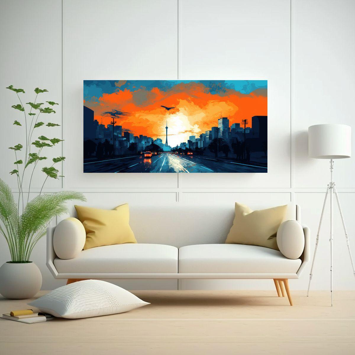 Pinturas De Decoración En Estilo Neo De La Ciudad 160x80cm-2