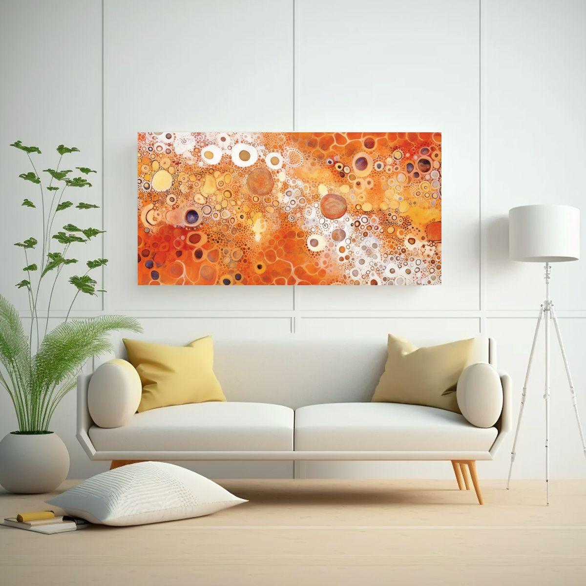 Cuadro Colores Vibrantes Arte Aborigen Pigmeos 120x60cm-2