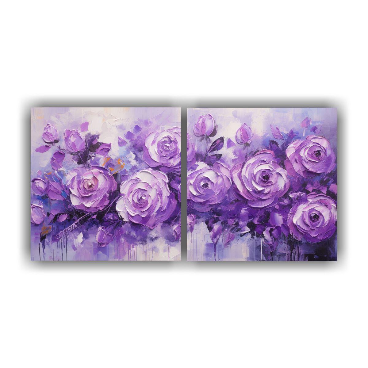 Cuadro Inspirador Perspectiva De Rosas Púrpuras 140x70 Cm-0