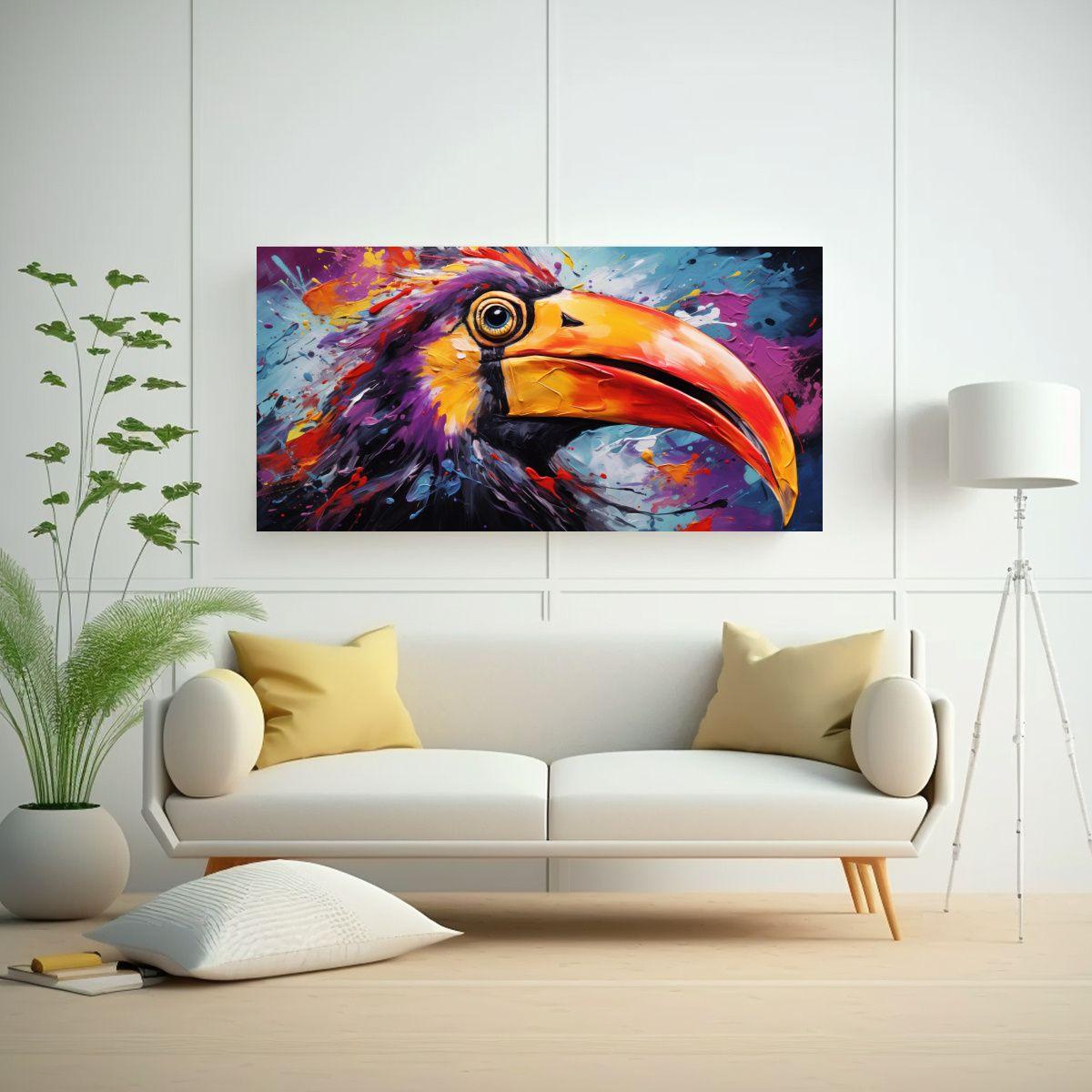 Pintura Al Estilo óleo Estilo Pingüino 40x20cm-2