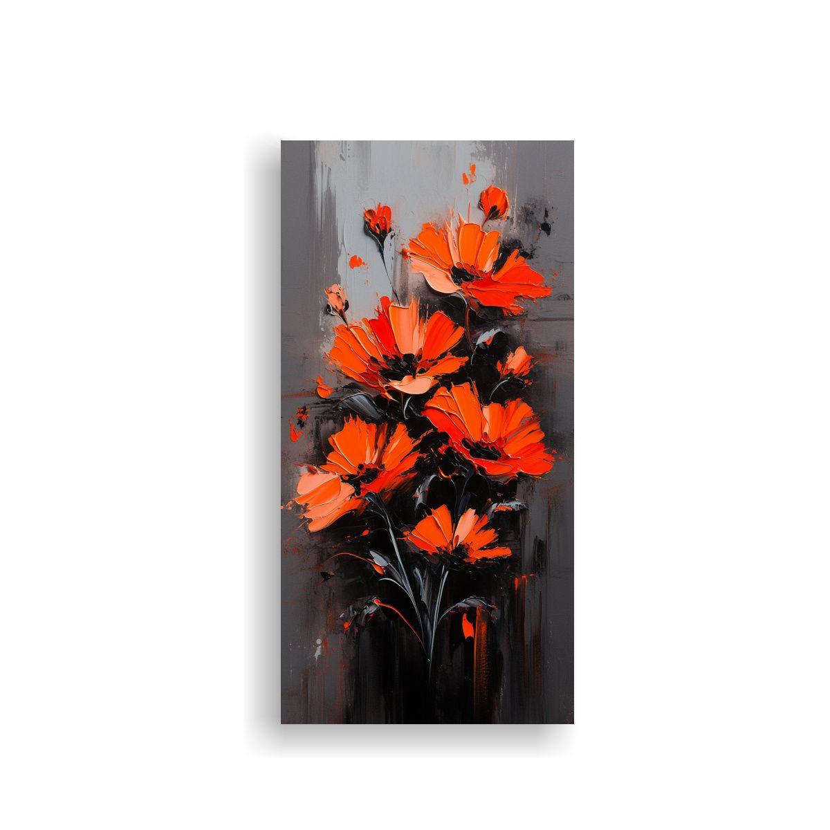 Cuadro Abstracto Innovador En Colores Naranja Y 80x160cm-0