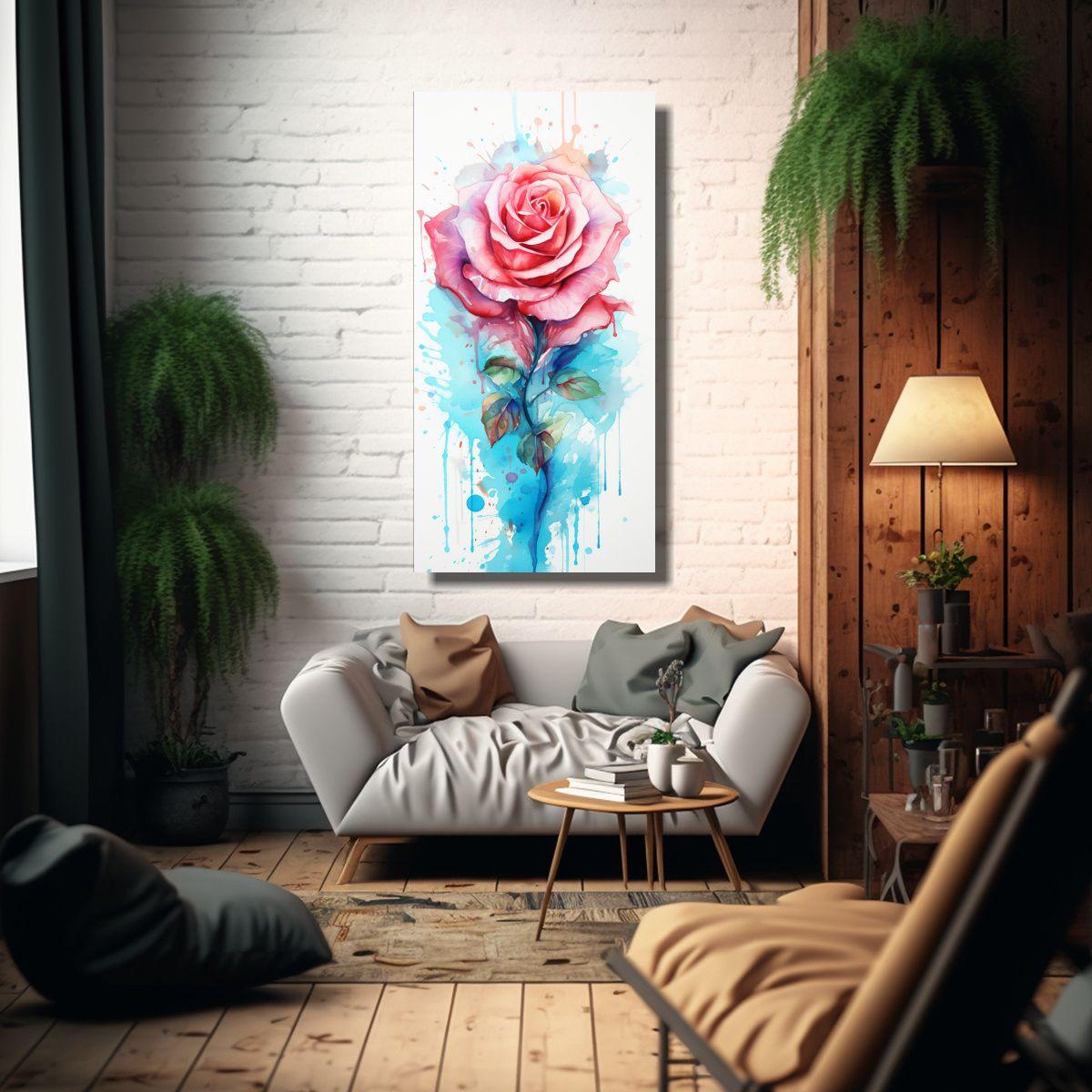 Pinturas Decorativas En Acuarela En Tonos Rosa 50x100cm-2