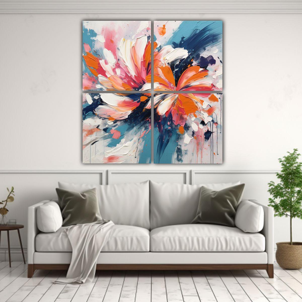 Cuadros Abstractos Duraderos Con Pinceladas 200x200 Cm-2