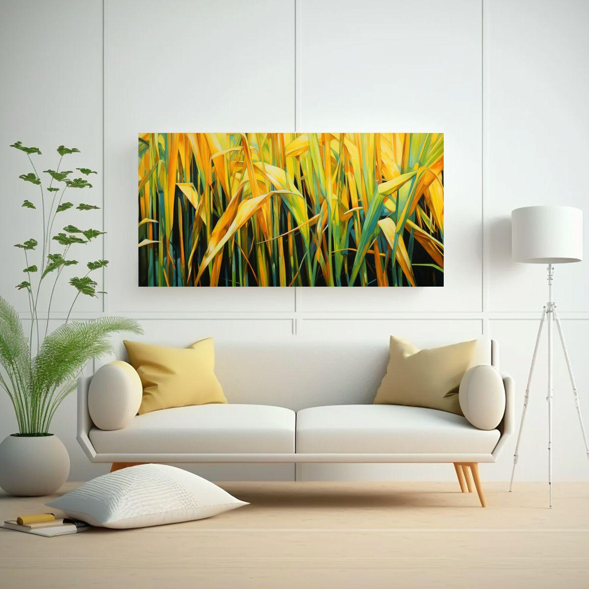 Pintura Abstracta De Caña De Azúcar De Alta Cali 80x40cm-2