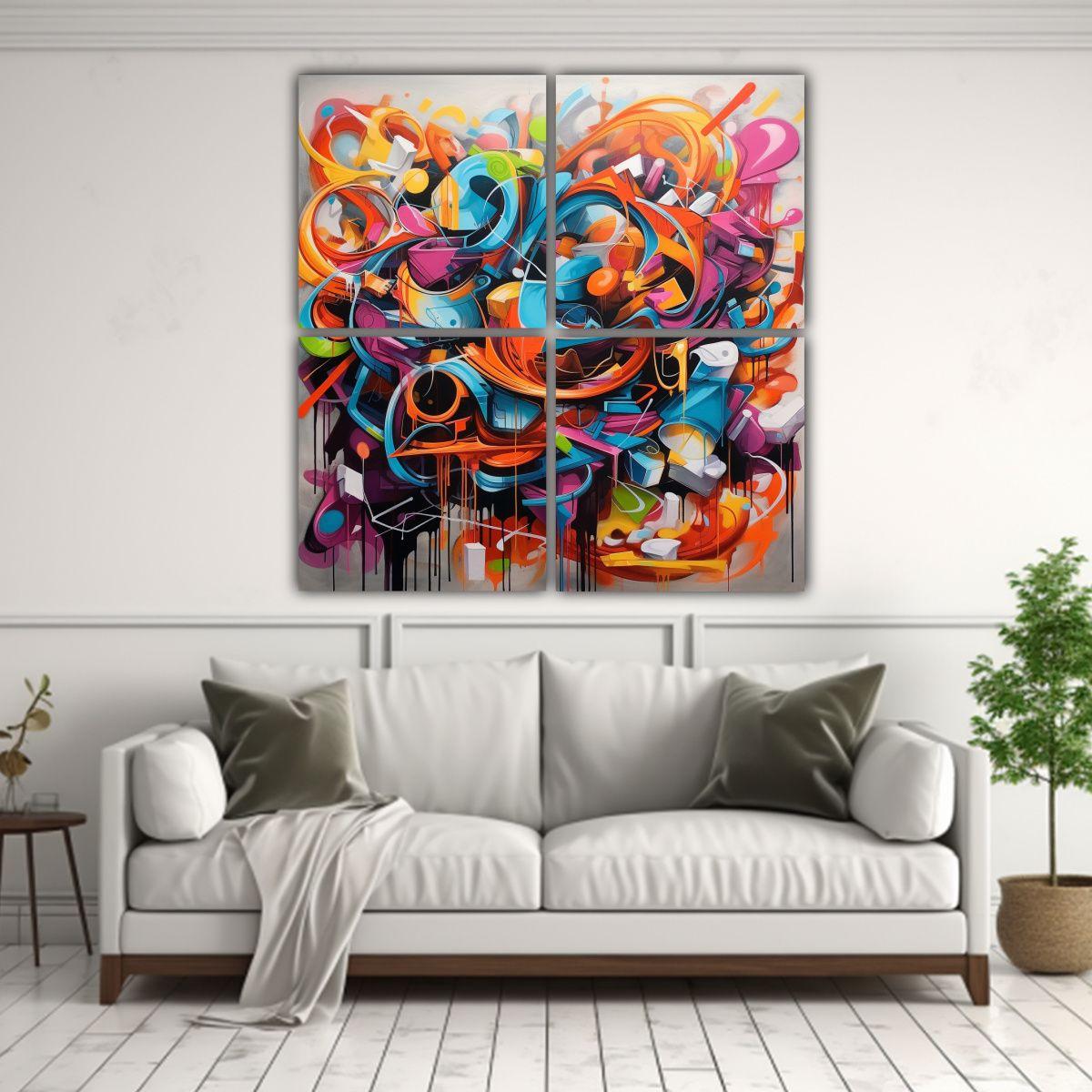 Pinturas Decorativas Murales De Arte Vanguardista 180x180 Cm-2