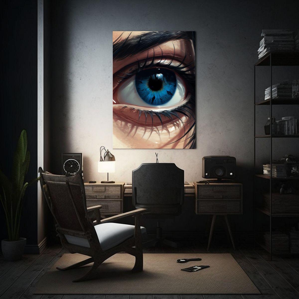 Pintura Vintage De Fantasia Ojos Mujer Estilo 50x75cm-2