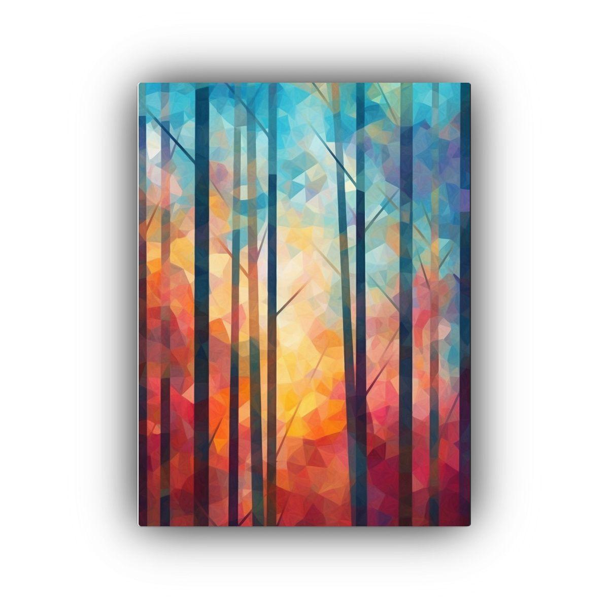 Obra Arte: 6 árboles Abstractos En Bastidor 50x75 Cm-0
