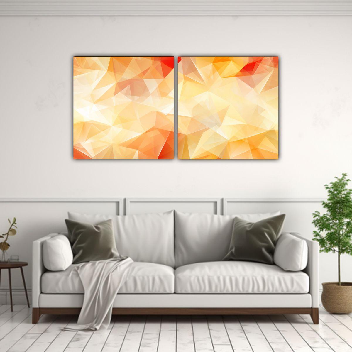 Dos Lienzos Estilo Galería Con Patrones Funky 60x30 Cm-2