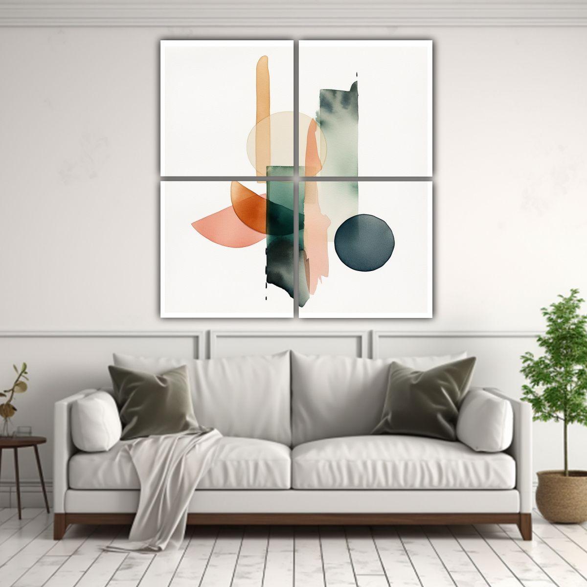 Pinturas Decorativas Minimalistas En Acuarela 120x120 Cm-2