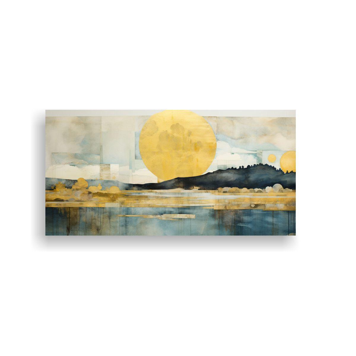 Cuadro Conceptual Elegancia: Acuarela Amarilla, 140x70cm-0