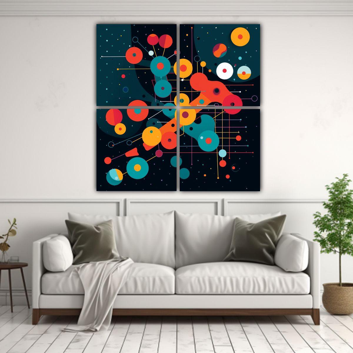 Cuadro Abstr. Naturaleza Viva. Figura Geométrico 140x140 Cm-2